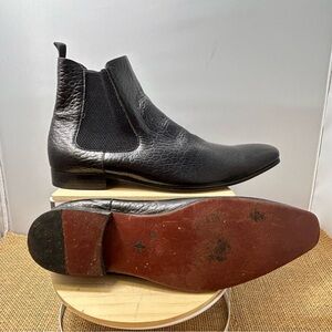 Carrucci Men's Chelsea Python Print Boots KB1377 Calf Skin Leather Sz 12 Black